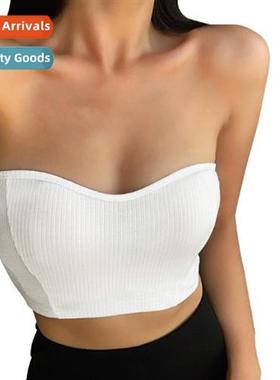 2022 Tops Fashi Women Sleeveless Strapless Stch Crop Tops Pu