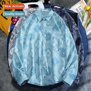 ins flo summer men spring shirt cashew 2023 style new