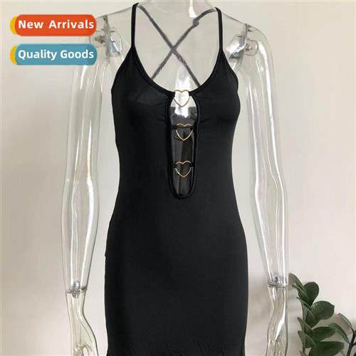 wind womens 2023 spring  summer new net color halter sleevel