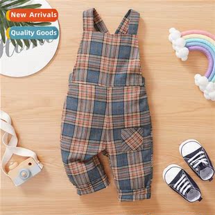 2023 new printed Spring mid plaid Autumn sleeveless Girls