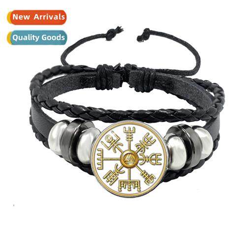 Accessories Viking Compass Time Gemste Bracelet Vintage Punk