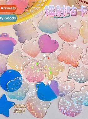 diy goo card small disk glter gradient acrylic keychain pend