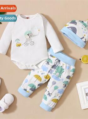 Girls Spring  Autumn 2021 New n Elephant Printed Top + Print