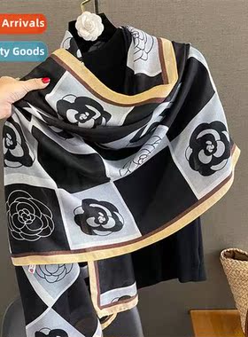 Korean versi   camellia cott scarf female fashi Yangqi shawl