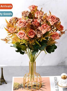 Autumn new simulati flowers burlap rich rose simulati bouque