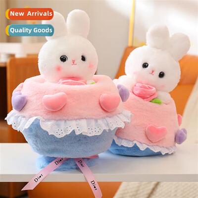 Cute girl heart rabb bear transformed bouquet princess dress