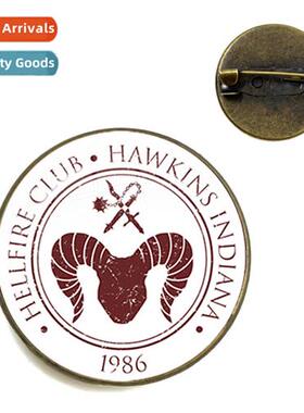 Stranger Things Time Gemste Badge Hellfire Brze Brooch