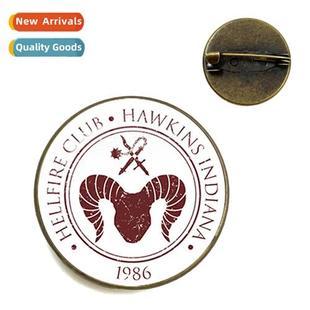 Gemste Time Things Brooch Hellfire Brze Badge Stranger