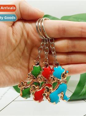 Acrylic three-dimensial carto poodle puppy keychain chain pe