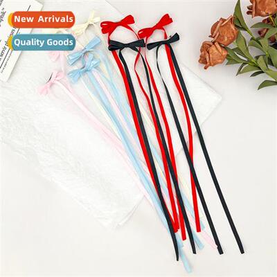 Ballet girl ribb tie hair bow ribb hair clips sweet cute pyt