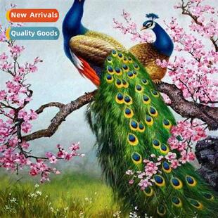 Cross Stch New DIY Peach Peacock Full Stch Simple Hmade Thre