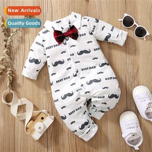 print spring moustache sleeved new 2021 fall baby ins