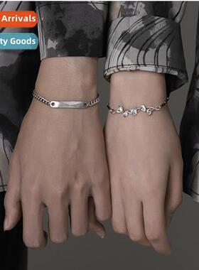 The new three life couple silver bracelet men  women a pair