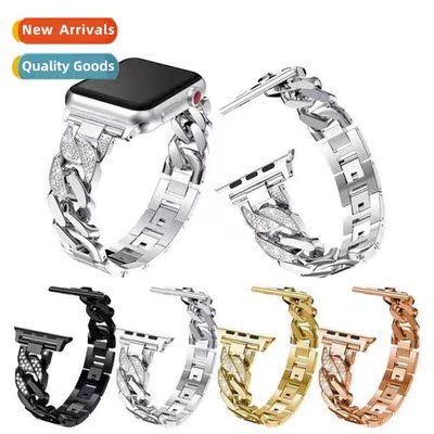 适用apple apple watch1/2/3/4/5/6/7/SE/8 new metal with diamo