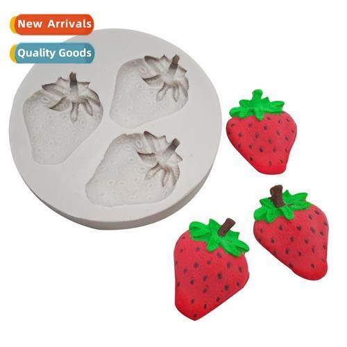 3 holes strawberry silice mould DIY plaster diffuser ste orn