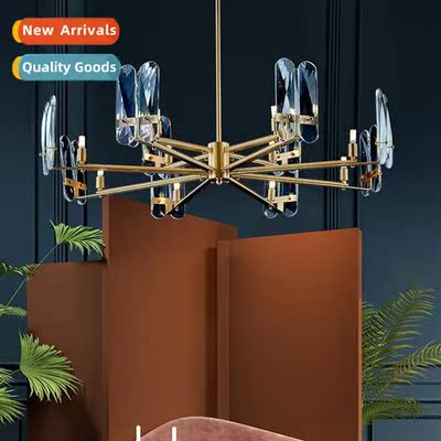 American -modern atmospheric crystal lamp diamd cut copper c