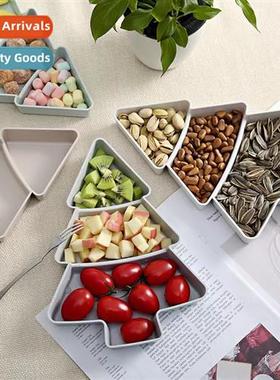 Christmas e compartment dry fru plate household snack tray p
