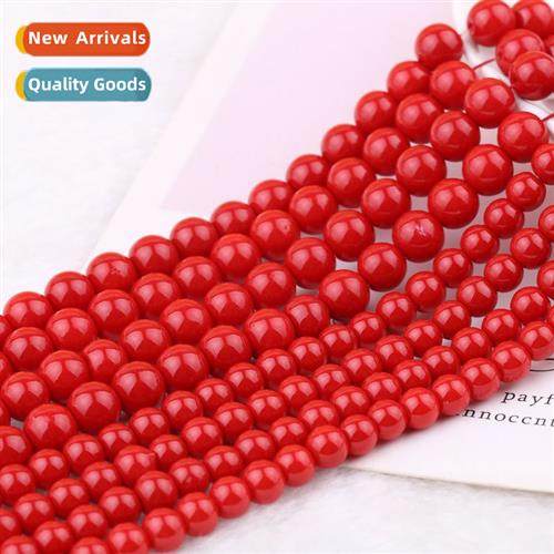 6mm8mm glass round beads baked lacquer hmade DIY ancient Chi