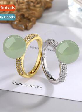 Inlaid crystal zircia finger ring opening adjustable imati g