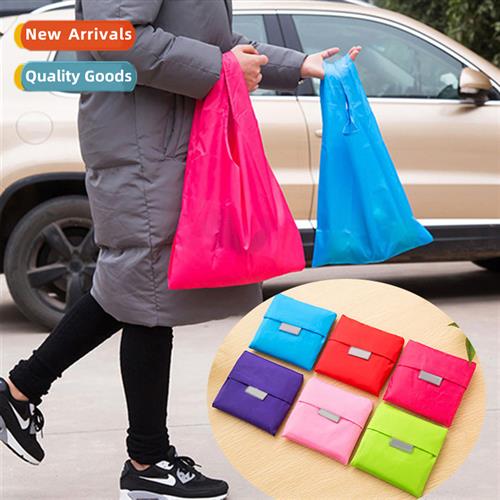 Solid Color Foldable Shopping Bag Colorful Portable Storage