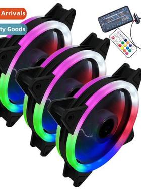 Dual Light Pole Computer Case Fan RGB Mute Brain Fan Wireles