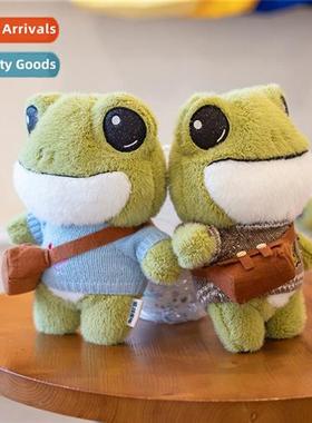 Cute sweater backpack small frog doll plush toys transformin