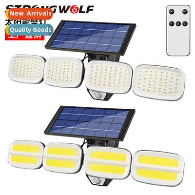 New solar wall light four head rotatable outdoor waterpro bo