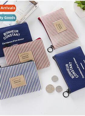 n versi   hbag striped coin purse coin bag cott linen key ba