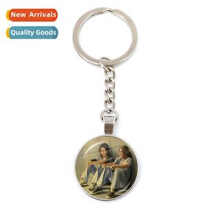 New TV characters keychain cute paramedic glass hanging bag