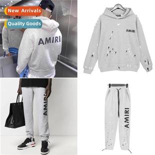 Vintage Swe Yibo Hooded Print Letter Splash Ink Tide Wang