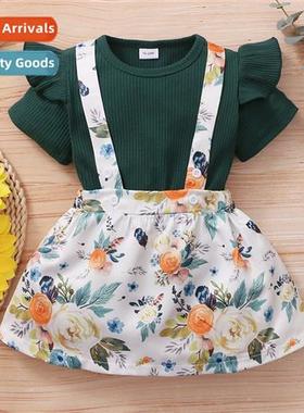 Girls spring  fall  2021 new n short-sleeved blouse floral s
