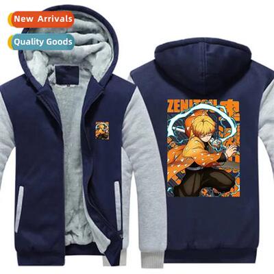 Kimetsu No Yaiba Agatsuma Zensu Hoodie Mens Anime Jacket Swe