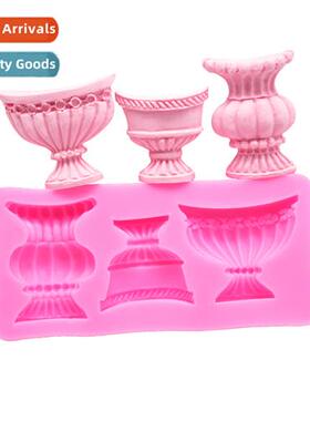 DIY Chip Kay 3 holes vase shape form silice moulds cake choc