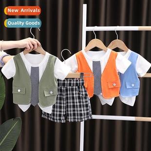 boys sle 2023 short tie vest new summer clothing Childrens