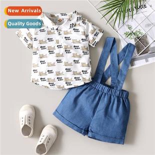 slee spring short print cat new 2022 fall childrens Boys