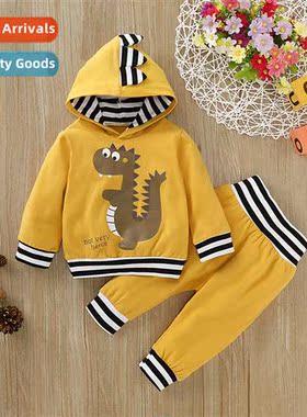 Girls Spring  Autumn 2021 new n dinosaur print lg-sleeved ho