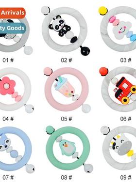 Baby carto animal sounding bells rattle toys food-grade sili