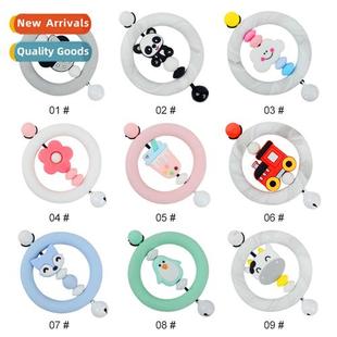 Baby carto animal sounding bells rattle toys food-grade sili