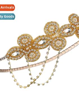 Hmade pearl b elastic elegant lace hmade head vintage crysta