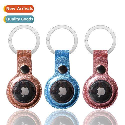 适用airtag elderly locator protective case leather case PU p