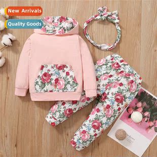 floral fall top hooded patchwork new 2022 spring Girls
