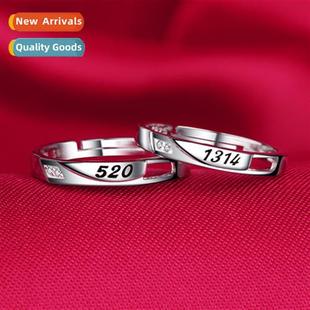 n silver-plated couple ring 1314 couples open ring a pair f