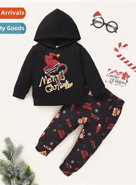 Girls spring  fall 2021 new n Christmas printing lg-sleeved