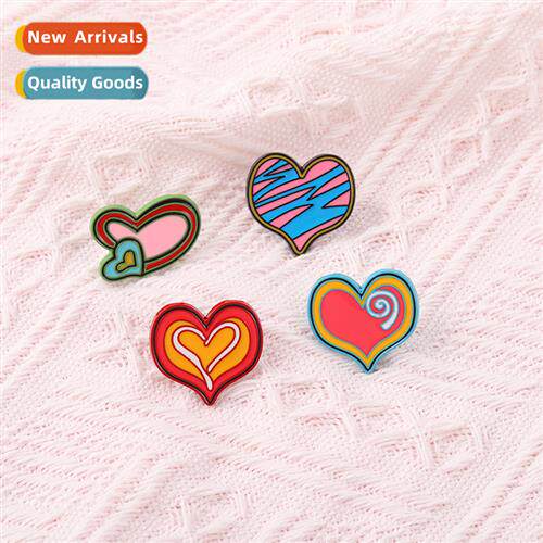 Brooch Love Rainbow Wave Blue Alloy Baking Lacquer Brooch Sc