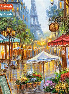 Cross Stch New DIY Garden Tower Full Stch Simple Hmade Threa