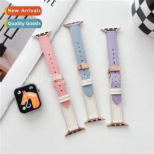 leather slim folding buckle 适用apple strap small