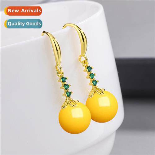 Chinese ancient style lerary retro imati beeswax earrings fe