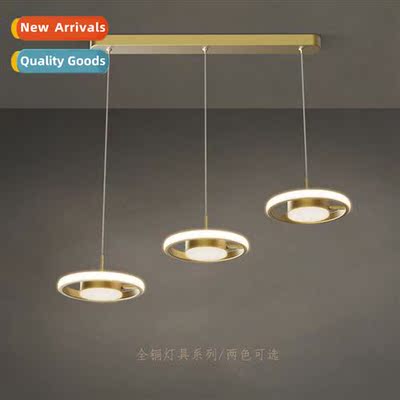 Post-modern light luxury copper chelier simple persaly resta