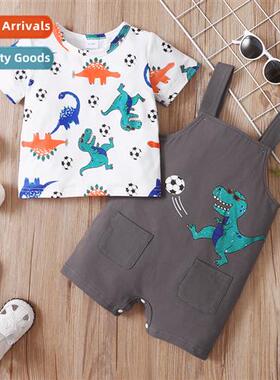 Boys spring  autumn  2022 new n short-sleeved dinosaur print