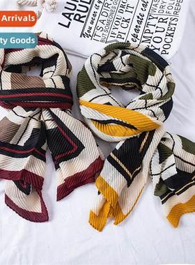 Large plaid scarf womens autumn and winter colorblocking knt